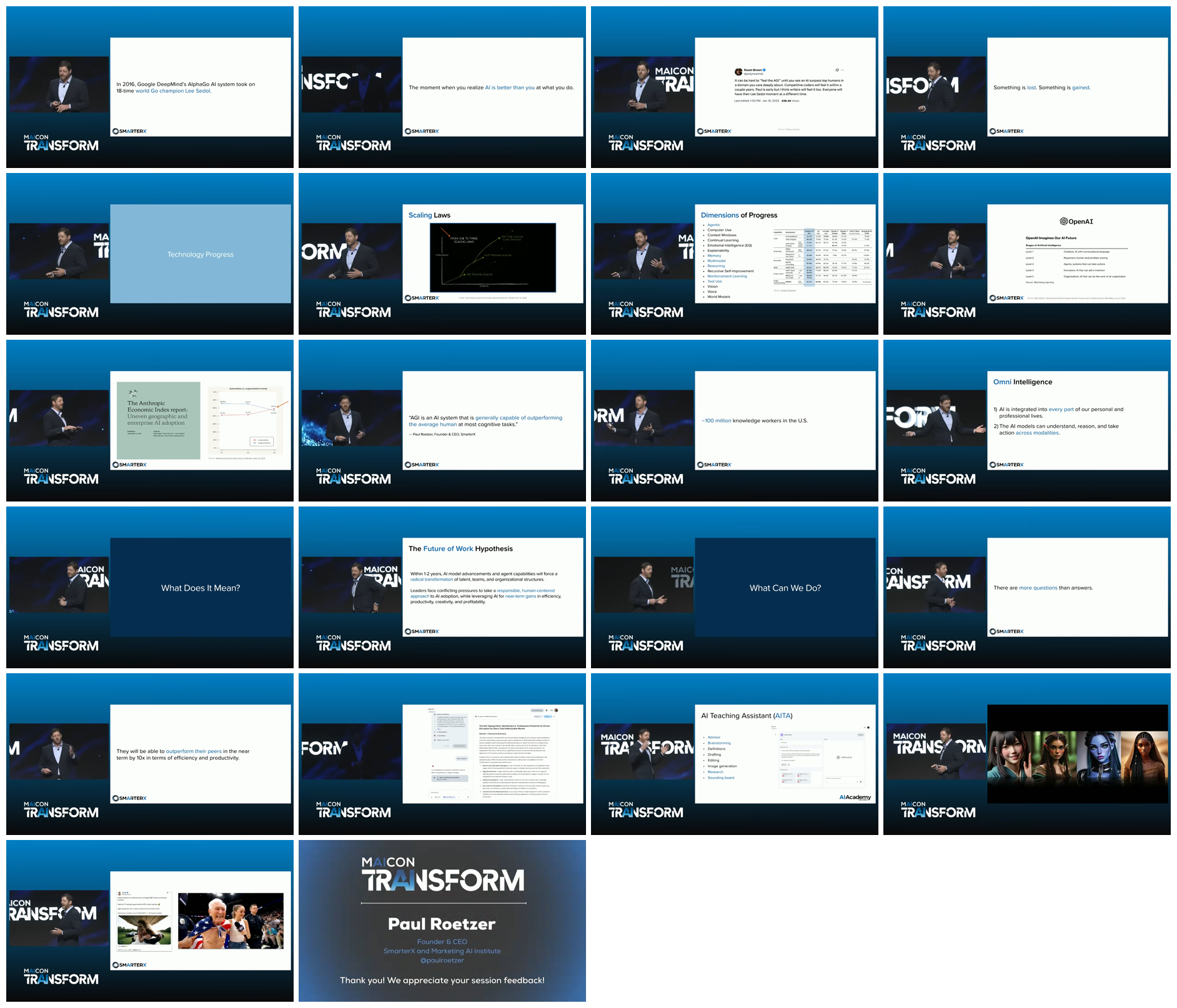 Contact sheet of all 22 unique slides from the talk
