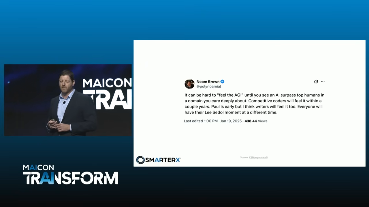 Slide: Noam Brown tweet about the Lee Sedol moment